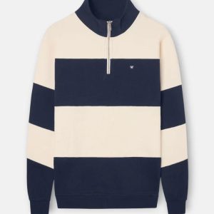 SILBON SUDADERA MEDIA CREMALLERA RAYA ANCHA MARINO