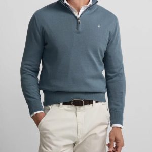 SILBON SUDADERA MEDIA CREMALLERA MINILOGO PETROLEO