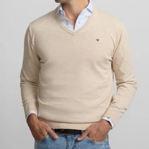 SILBON JERSEY CUELLO PICO BEIGE