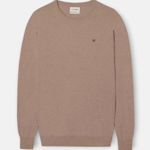 SILBON JERSEY CUELLO REDONDO MARRON CLARO
